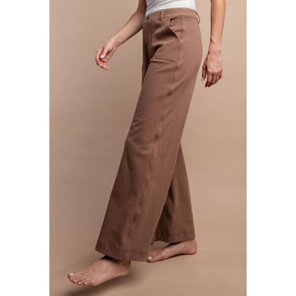 COTTON STRETCH TWILL WIDE PANTS