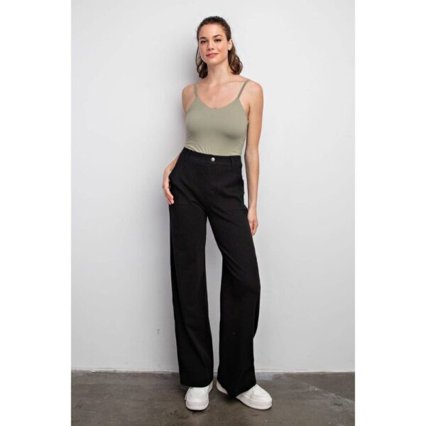 COTTON STRETCH TWILL WIDE PANTS