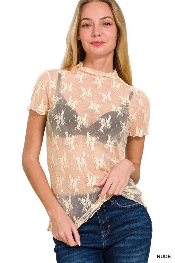 VIKTORIA LACE LAYERING TOP SHORT SLEEVE