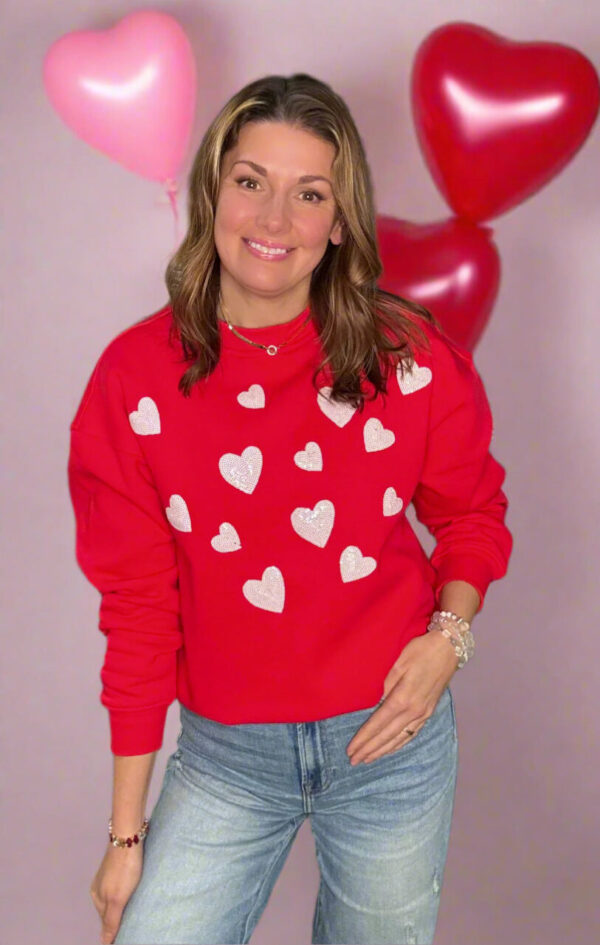 SEQUIN HEART SWEATSHIRT