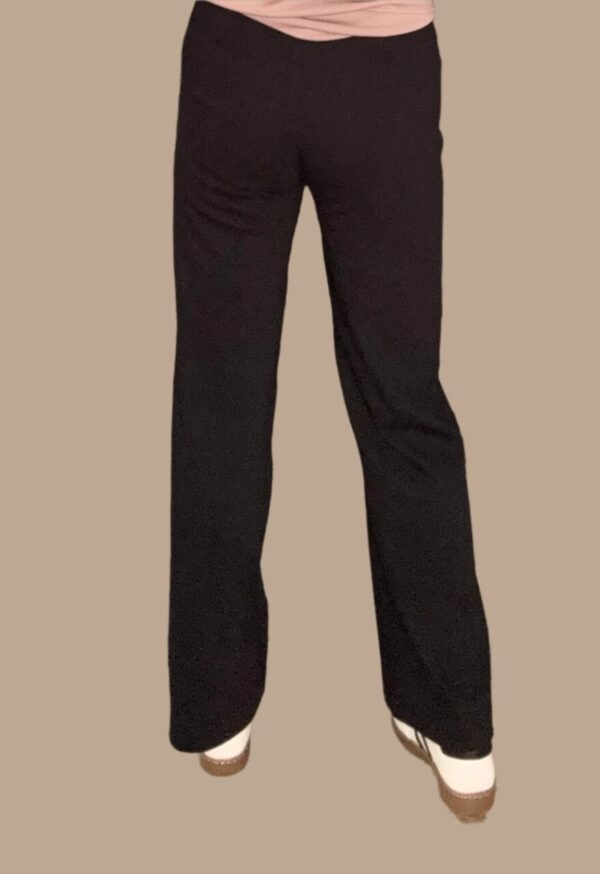 MIDNIGHT COTTON STRETCH TWILL WIDE PANTS