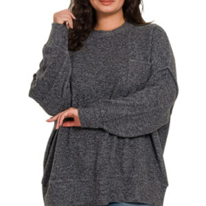 Brushed Melange Drop Shoulder Sweater