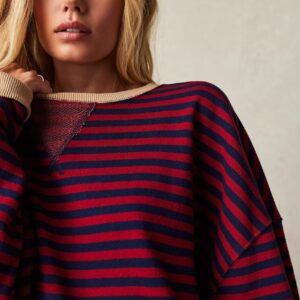 We The Free People Classic Striped Oversized Crew