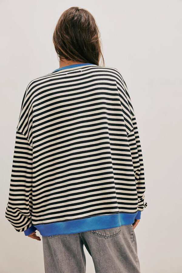 We The Free People Classic Striped Oversized Crew