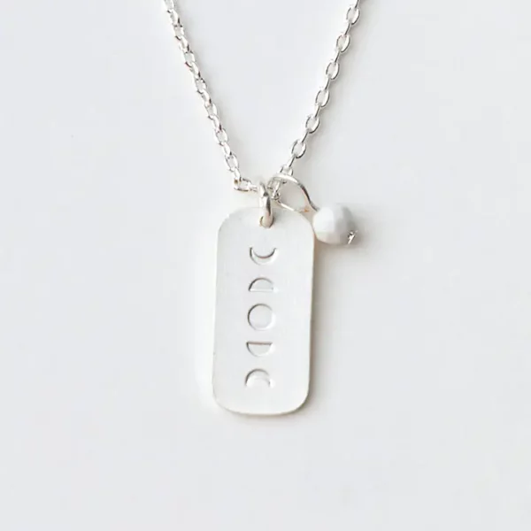 Stone Intention Charm Necklace – Howlite/Silver