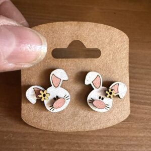 Handmade Easter Bunny Stud Earrings