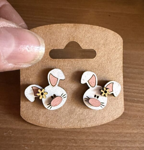 Handmade Easter Bunny Stud Earrings