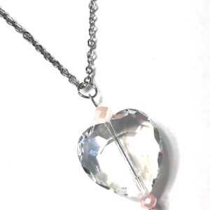 Handmade Glass Crystal Heart Pendant Necklace Women Gift Valentine’s Day