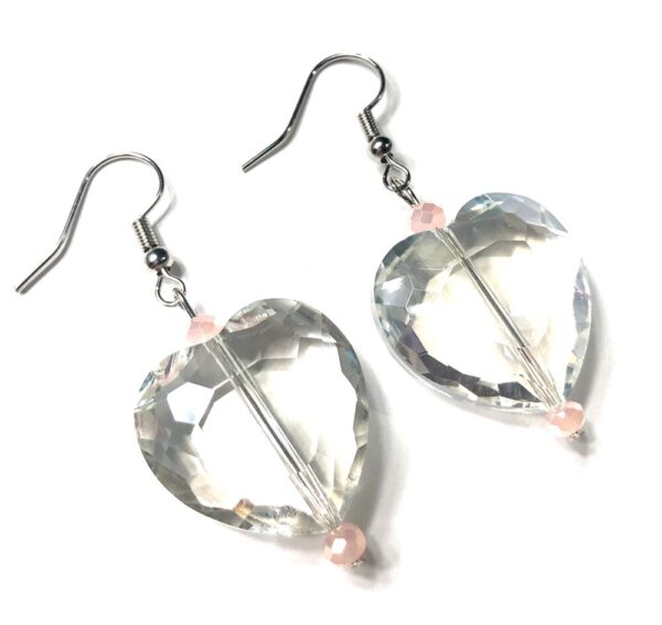 Handmade Glass Crystal Heart Earrings Women Valentine’s Day