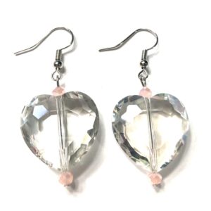 Handmade Glass Crystal Heart Earrings Women Valentine’s Day