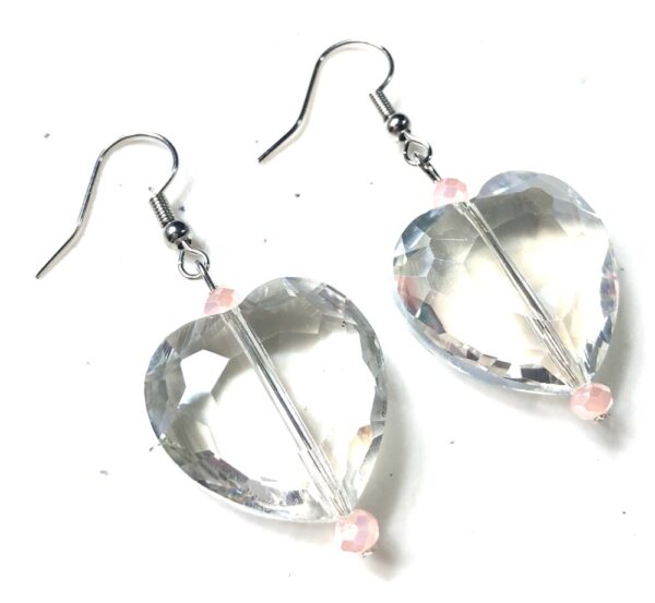 Handmade Glass Crystal Heart Earrings Women Valentine’s Day