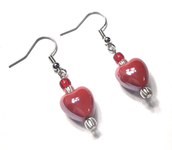 Handmade Women’s Red Heart Earrings