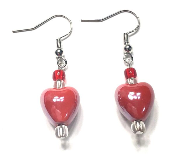 Handmade Women’s Red Heart Earrings