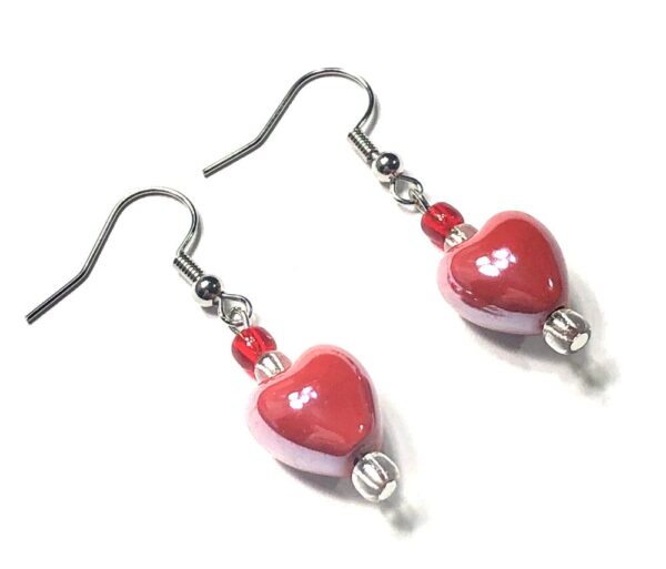 Handmade Women’s Red Heart Earrings