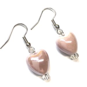 Handmade Women’s Pink Heart Earrings Valentine’s Day