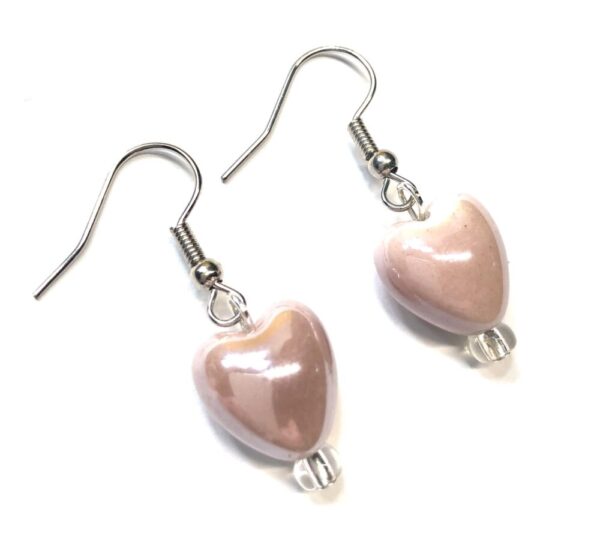 Handmade Women’s Pink Heart Earrings Valentine’s Day