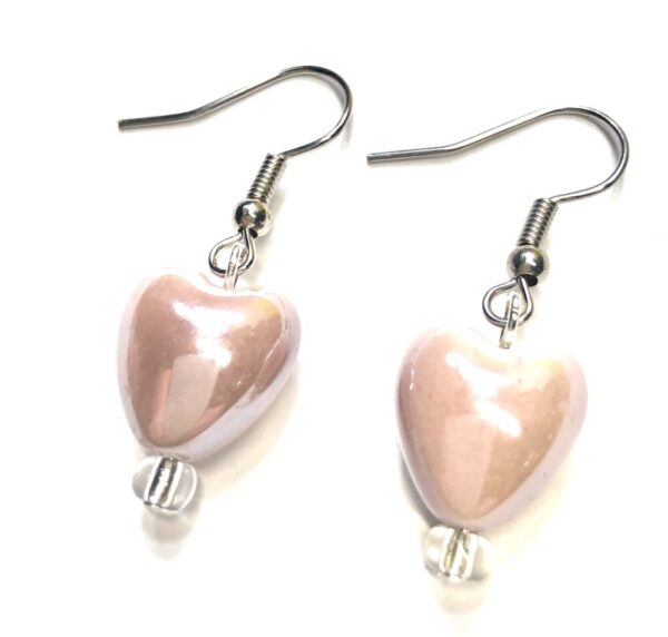 Handmade Women’s Pink Heart Earrings Valentine’s Day