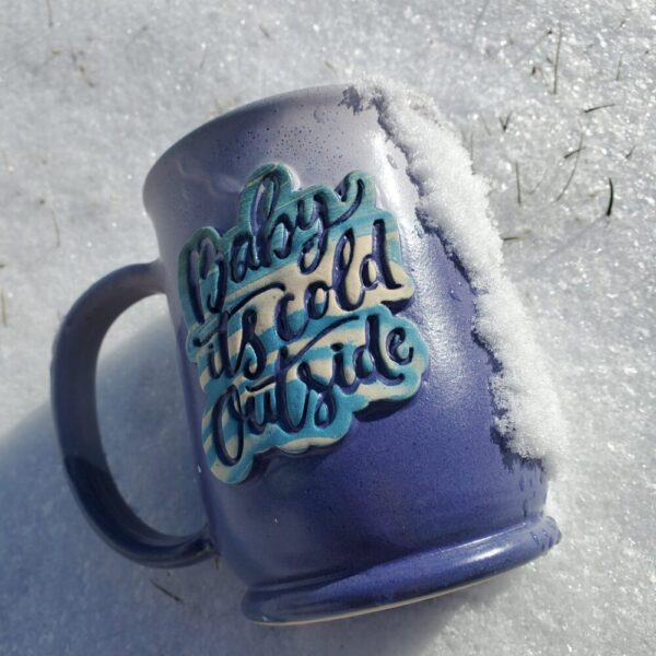 “Baby It’s Cold Outside” Violet & White Mug