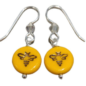 Bumble bee earrings with sterling silver earwires