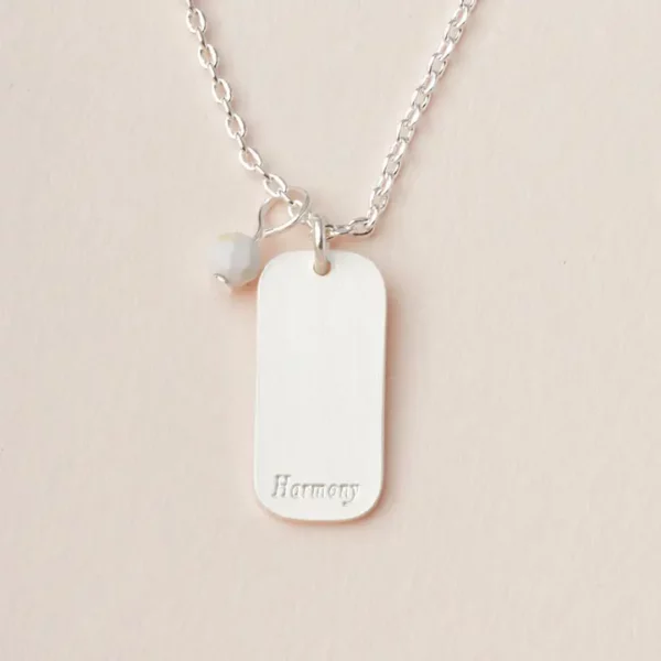 Stone Intention Charm Necklace – Howlite/Silver