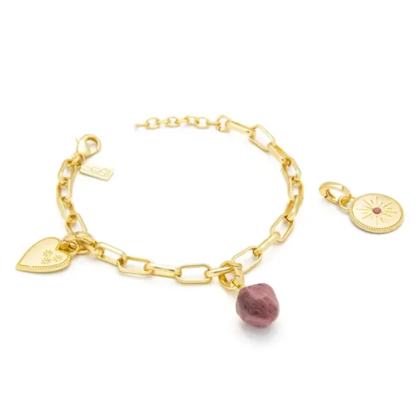 Interchangeable Charm Bracelet – Tourmaline/Healing/Gold