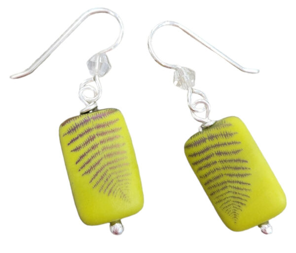 Fern earrings with sterling silver earwires