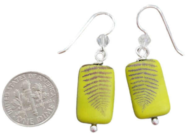 Fern earrings with sterling silver earwires