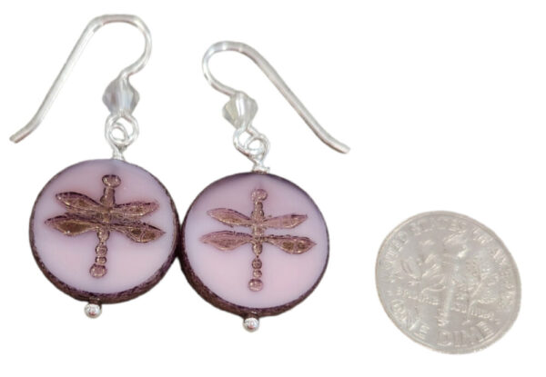 Dragonfly earrings in light purple