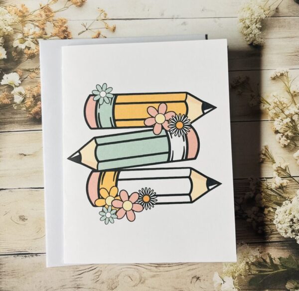 Pencil and flower card