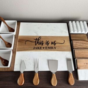 Personalized 11pc Serving Set and Coasters Bundle