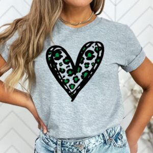 Green Leopard Heart Tee