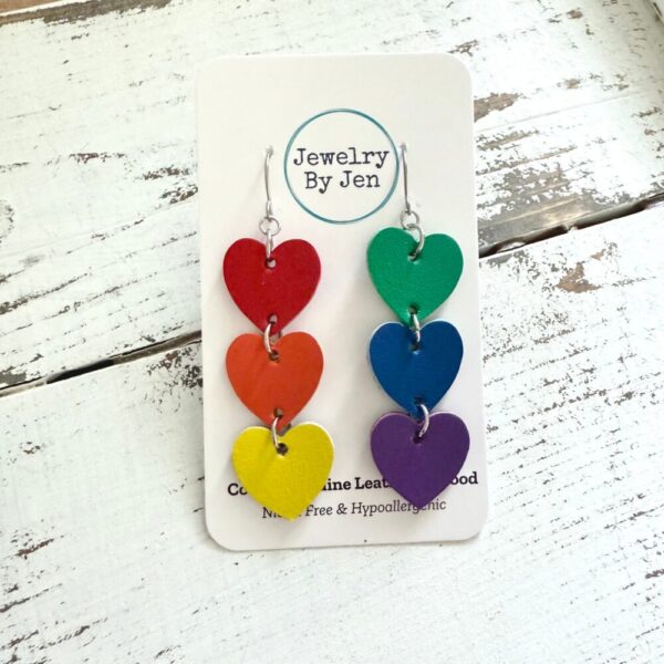 Rainbow Heart Earrings