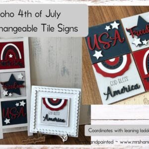 Boho 4th of July – Laser Cut Interchangeable Sign Tiles