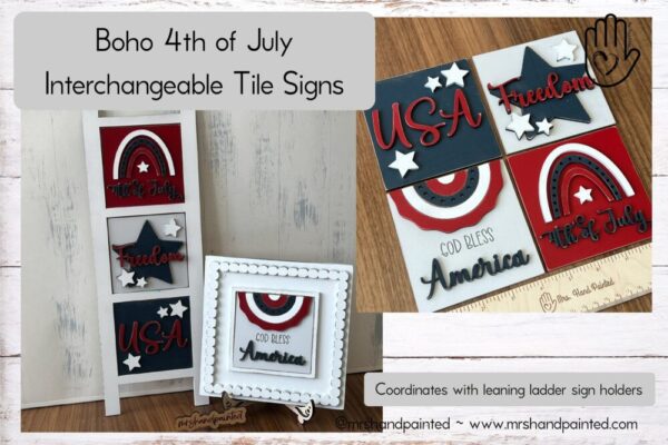 Boho 4th of July – Laser Cut Interchangeable Sign Tiles