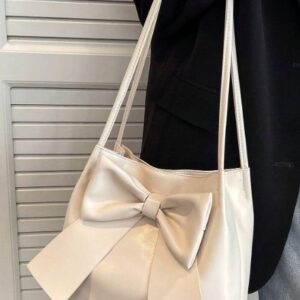 Shoulder Bag With Bow – White