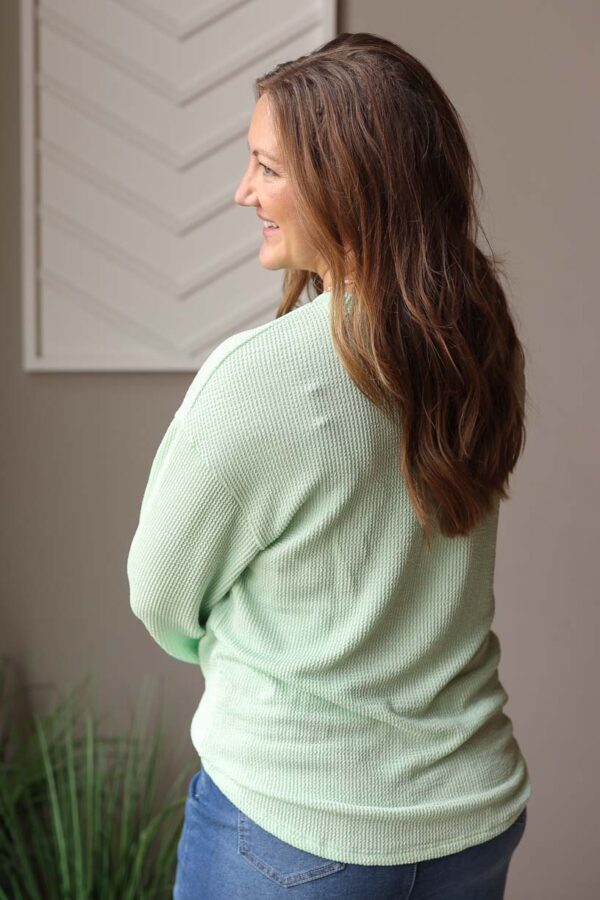 Lime Corded Ribbed Top