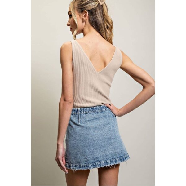 STONE WASHED WRAP MINI SKIRT