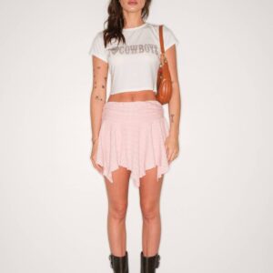 TEXTURED KNIT POINTED HEM SKORT