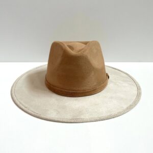 Vegan Suede Rancher Hat – Ivory + Cappuccino