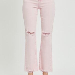 Risen High Rise Acid Pink Button Down Jeans