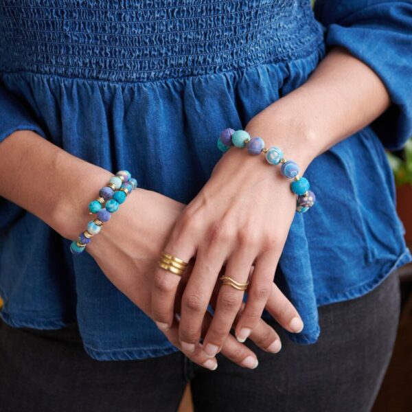 Kantha Azure Bauble Bracelet