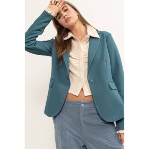 Single Button Blazer – Dusty Blue or Black