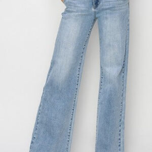 Risen Double Button Wide Jeans