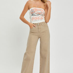 Risen Khaki High Rise Wide Leg Pant