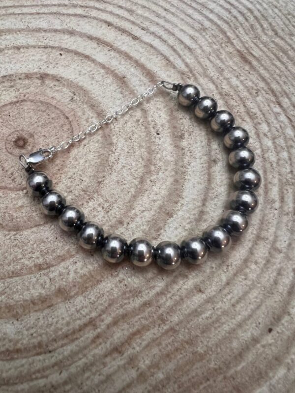 Sterling Silver Pearl Bracelet – Available in All Sizes (4, 5 or 6 mm)