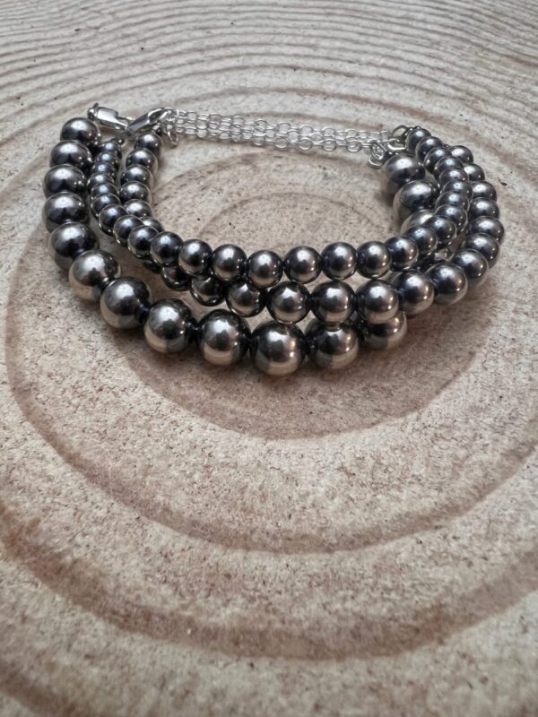 Sterling Silver Pearl Bracelet – Available in All Sizes (4, 5 or 6 mm)