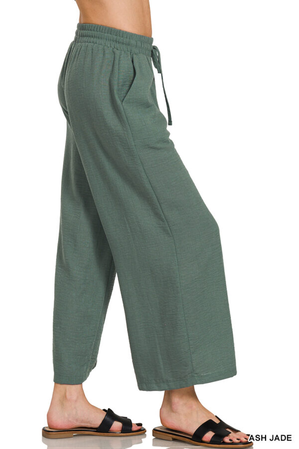 Woven Crepe Drawstring Crop Pants – Ash Jade