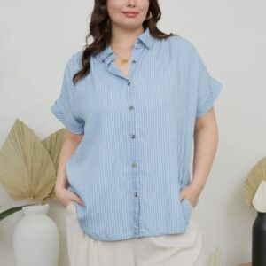 Heidi’s Striped Chambray Top