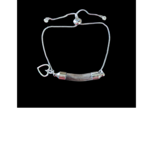 Glass Tube Cremation Urn Bracelet with Heart Charm