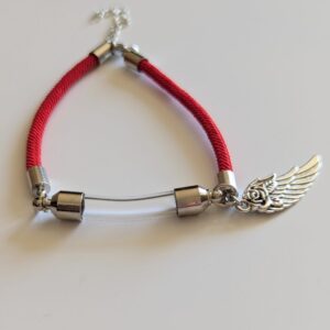 Glass Urn Cremation Vile Bracelet with Angel Wing